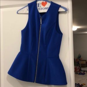 Nicholas blue peplum zipper top